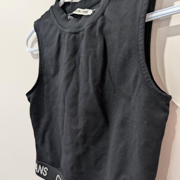 Calvin Klein Black Milano Jersey Tank Top Athleisure Women's XS Streetwear - Picture 3 of 7